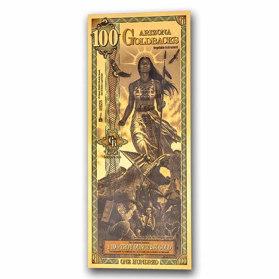 100 Arizona Goldback - Aurum Gold Foil Note (24k)