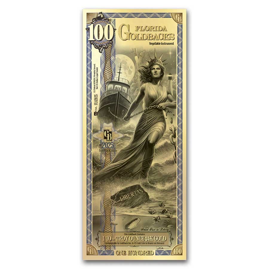 100 Florida Goldback - Aurum Gold Foil Note (24k)