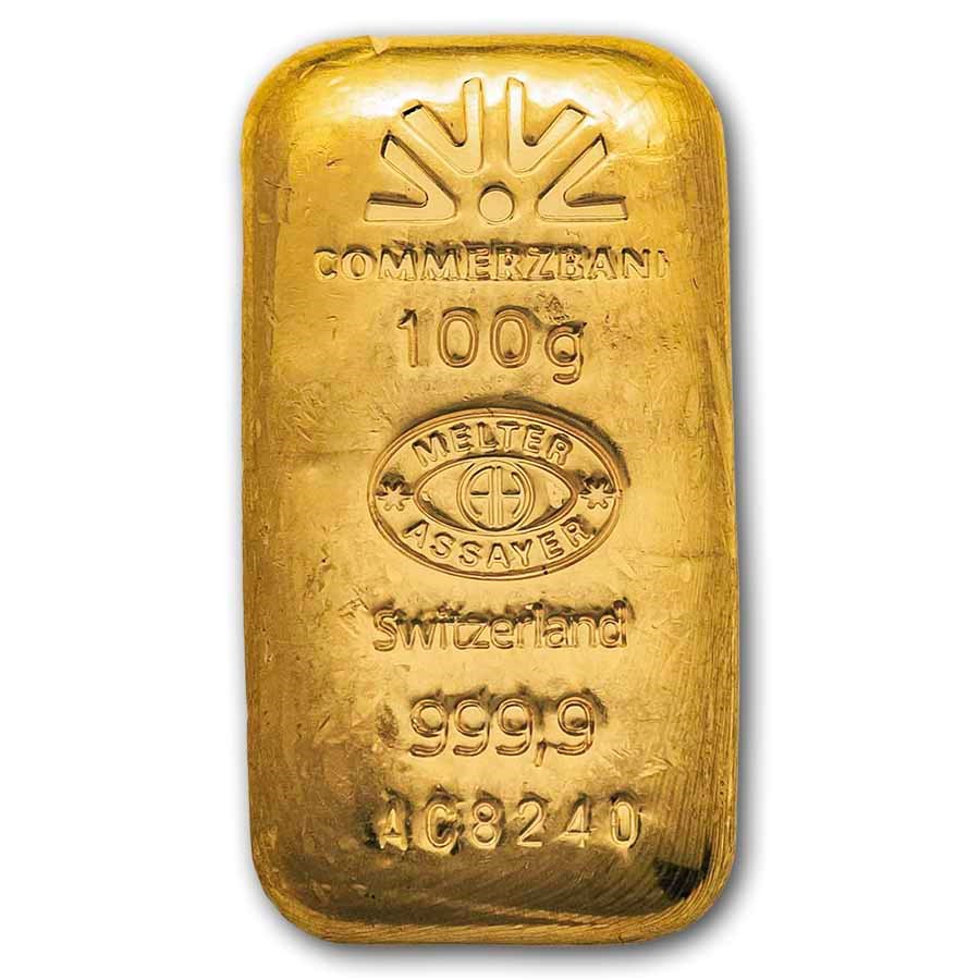 100 gram Gold Bar - Argor-Heraeus (Commerzbank)