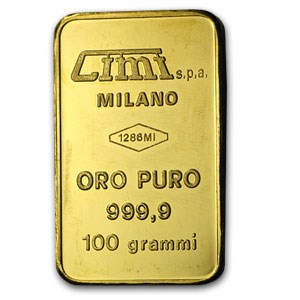100 gram Gold Bar - CIMI Italy