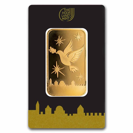 100 gram Gold Bar - Holy Land Mint Dove of Peace (In Assay) 100 gram Gold Bar - Holy Land Mint Dove of Peace (In Assay)