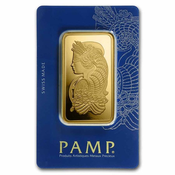 100 gram Gold Bar - PAMP Lady Fortuna Veriscan® (In Assay)