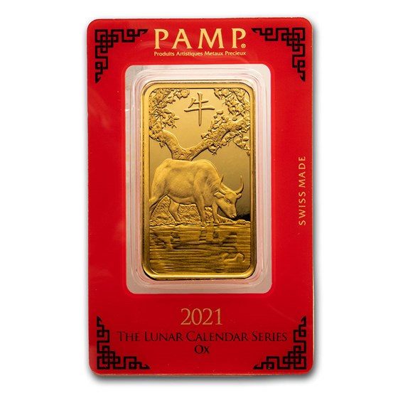 100 gram Gold Bar - PAMP Suisse Year of the Ox (In Assay) 100 gram Gold Bar - PAMP Suisse Year of the Ox (In Assay)