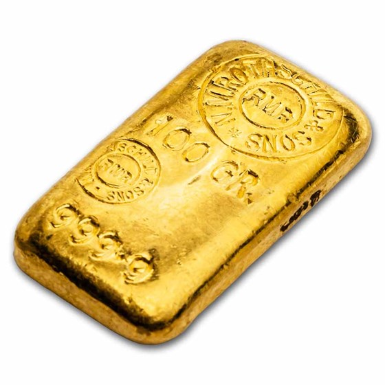Mocatta 100 gram Gold Bar - Rothschild (Mocatta, .9999 Fine)