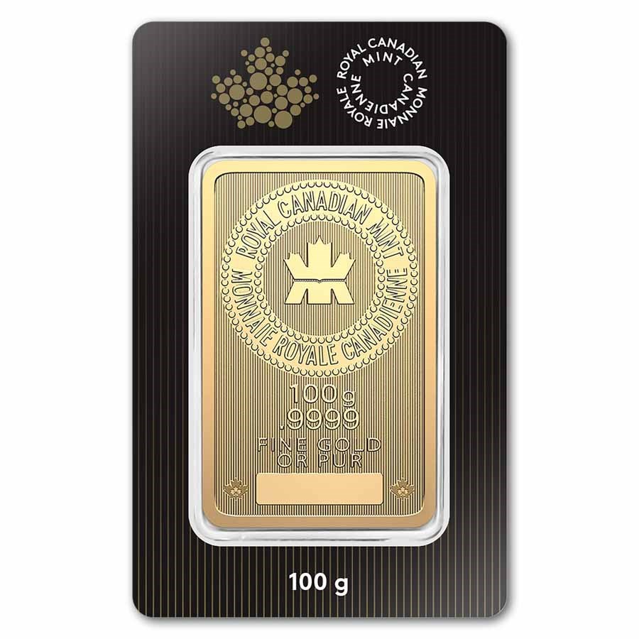 100 gram Gold Bar - Royal Canadian Mint (In Assay)