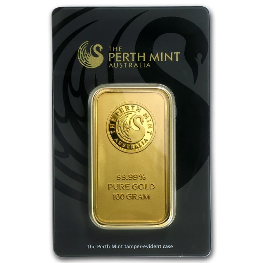 Buy 100 gram Gold Bar The Perth Mint (In Assay) APMEX
