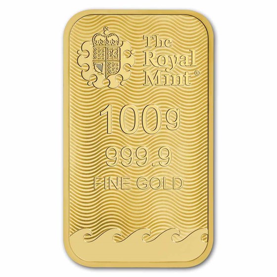 100 gram Gold Bar - The Royal Mint Britannia (New Assay)