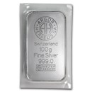 100 gram Silver Bar - Argor-Heraeus (Pressed) 100 gram Silver Bar - Argor-Heraeus (Pressed)