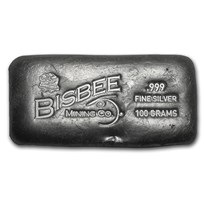 100 gram Silver Bar - Bisbee
