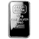 100 gram Silver Bar - Credit Suisse