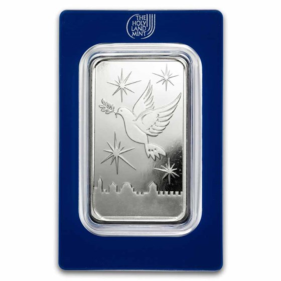 100 gram Silver Bar - Holy Land Mint (Dove of Peace)