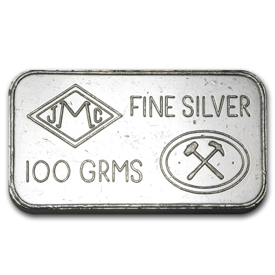 100 gram Silver Bar - Johnson Matthey (London/Bank of England)