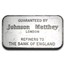 100 gram Silver Bar - Johnson Matthey (London/Bank of England)