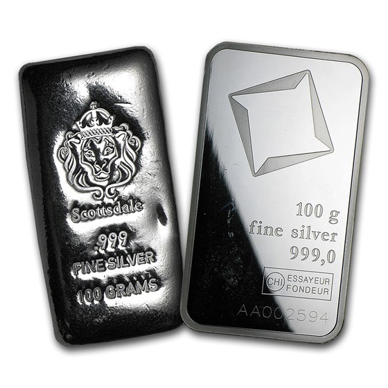 Buy 100 gram Silver Bar Secondary Market APMEX