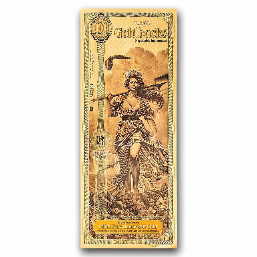 100 Idaho Goldback - Aurum Gold Foil Note (24k)