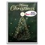 100 mg Gold in Greeting Card - Green Merry Christmas Tree