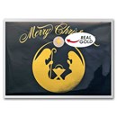 100 mg Gold in Greeting Card - Merry Christmas Nativity