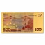 100 Milligrams €500 Gold Aurum Note 24K