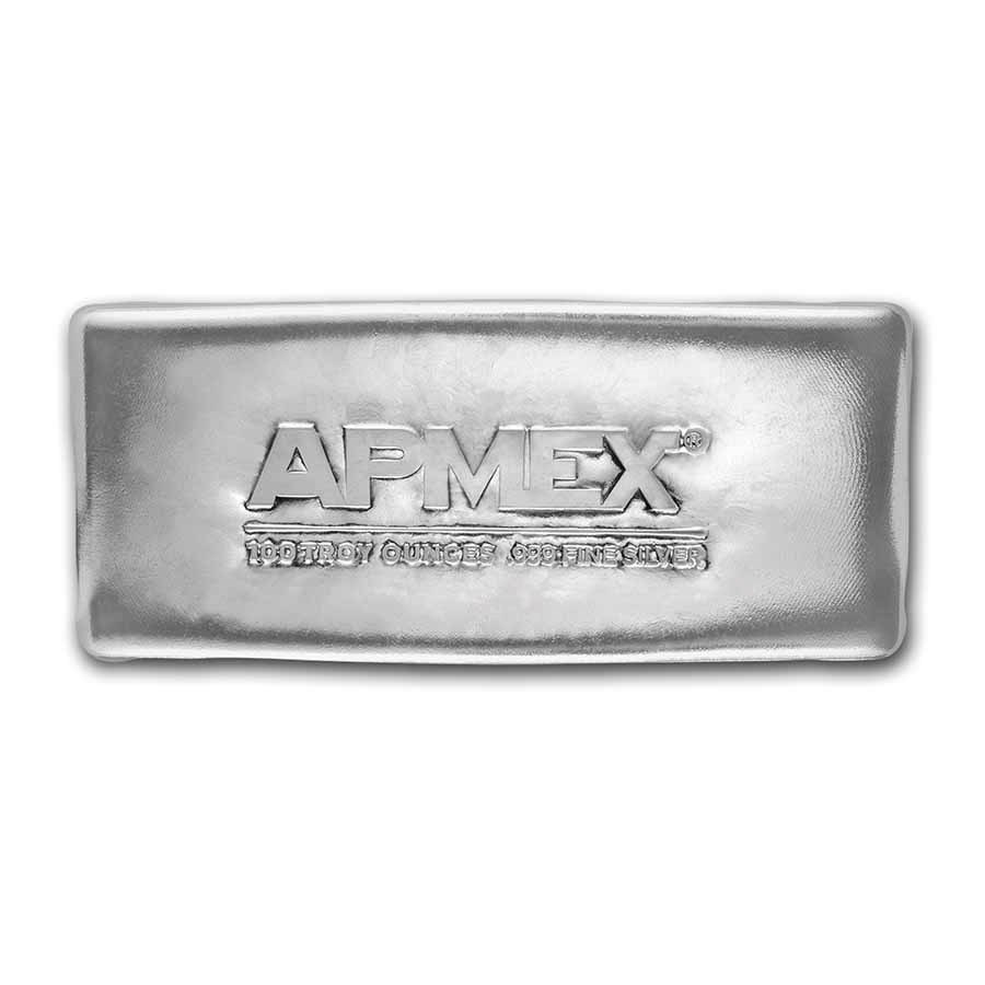 Buy 100 oz Cast Poured Silver Bar APMEX APMEX