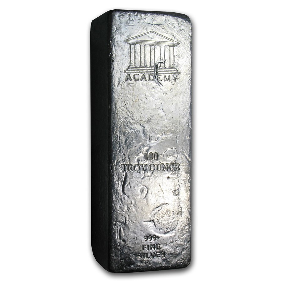 100 oz Loaf-Style Silver Bar - Academy