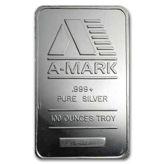 100 oz Silver Bar - A-Mark (Pressed) 100 oz Silver Bar - A-Mark (Pressed)