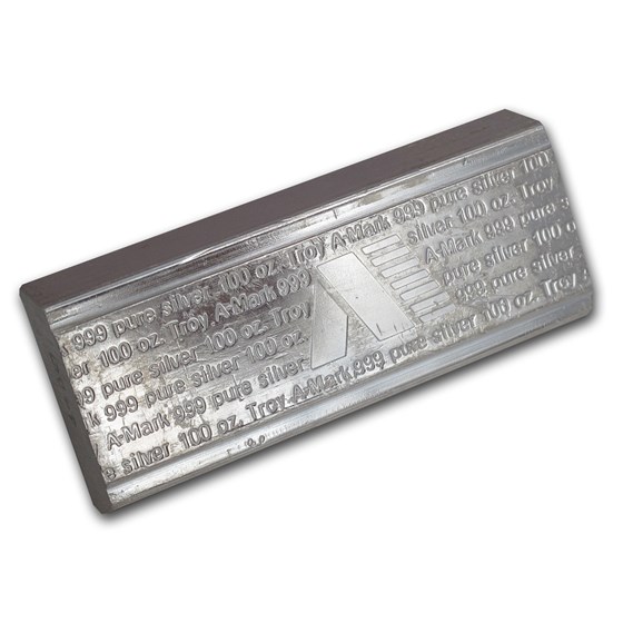 100 oz Silver Bar - A-Mark (Vintage/Stackable) 100 oz Silver Bar - A-Mark (Vintage/Stackable)