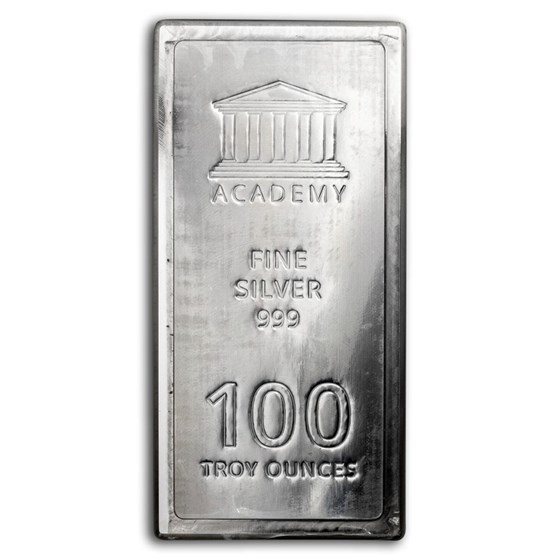 100 oz Silver Bar - Academy (Stackable) 100 oz Silver Bar - Academy (Stackable)