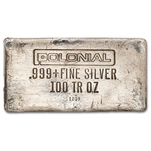 100 oz Silver Bar - Colonial Refining, Inc (Weight Correction)