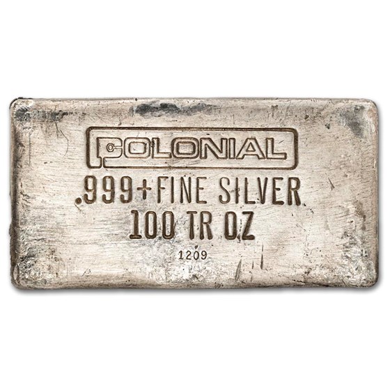 100 oz Silver Bar - Colonial Refining, Inc (Weight Correction) 100 oz Silver Bar - Colonial Refining, Inc (Weight Correction)