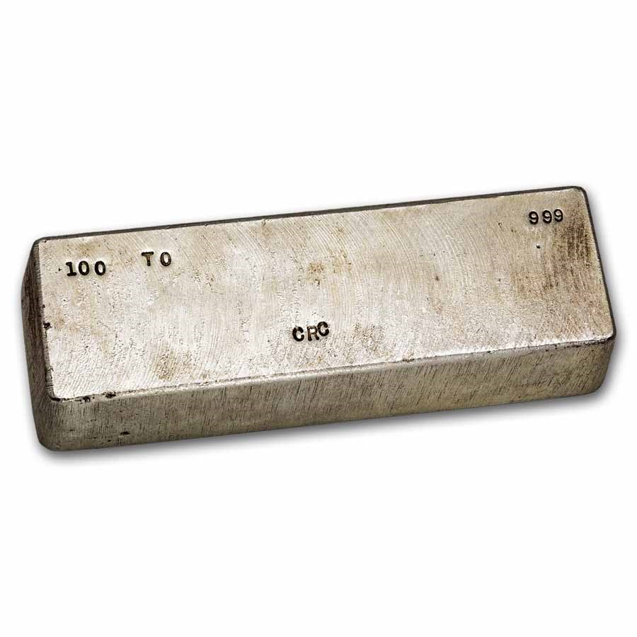 100 oz Silver Bar - CRC (Commonwealth Refining Co)