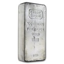100 oz Silver Bar - Credit Suisse