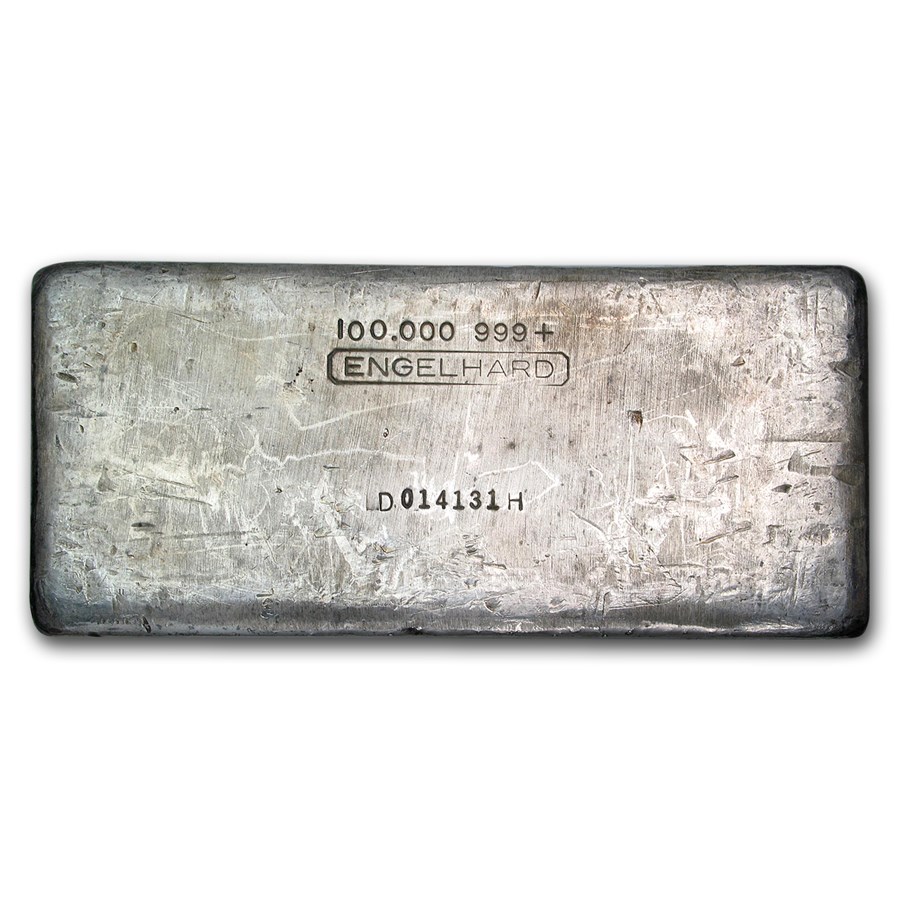 100 oz Silver Bar - Engelhard (1st Series, 6-Digit Serial #)