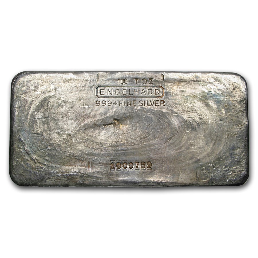 100 oz Silver Bar - Engelhard (2nd Series, 7-Digit Serial #)