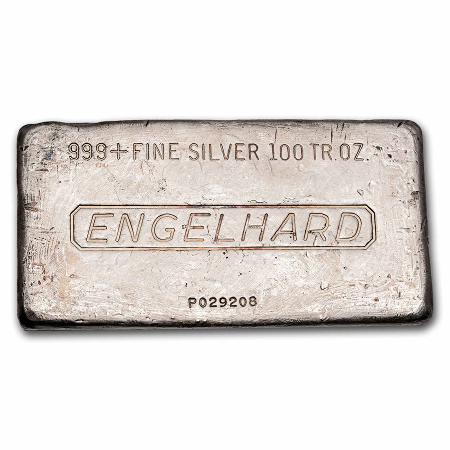100 oz Silver Bar - Engelhard (5th Series "P")