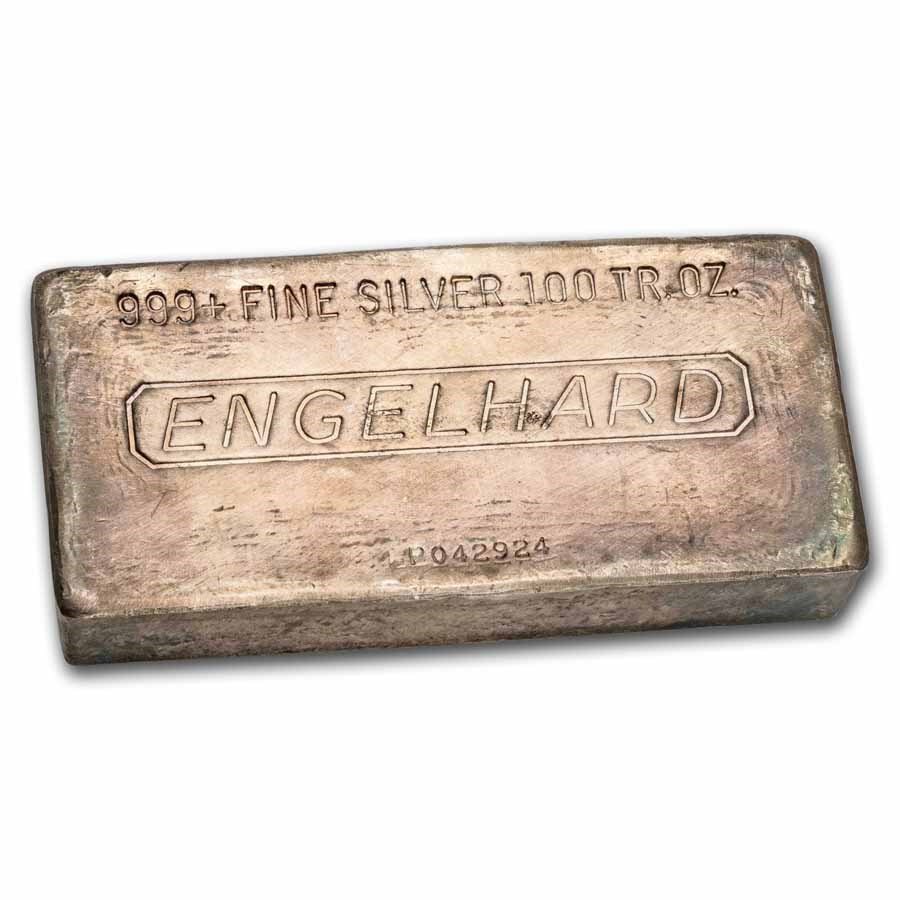 100 oz Silver Bar - Engelhard (6th Series "P")