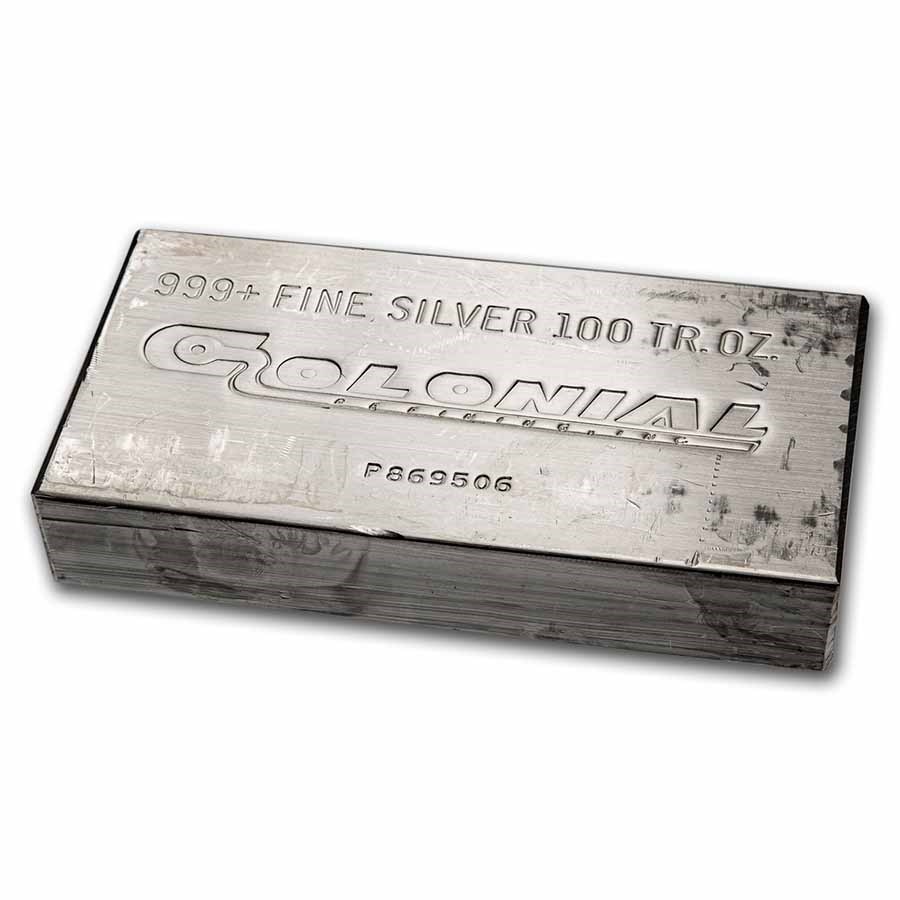 Buy 100 oz Silver Bar - Engelhard (Colonial Refining, Inc) | APMEX
