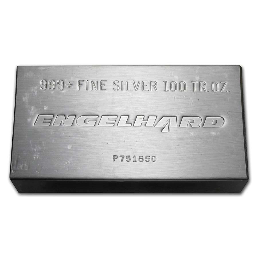 100 oz Silver Bar - Engelhard (Struck, Triangle)