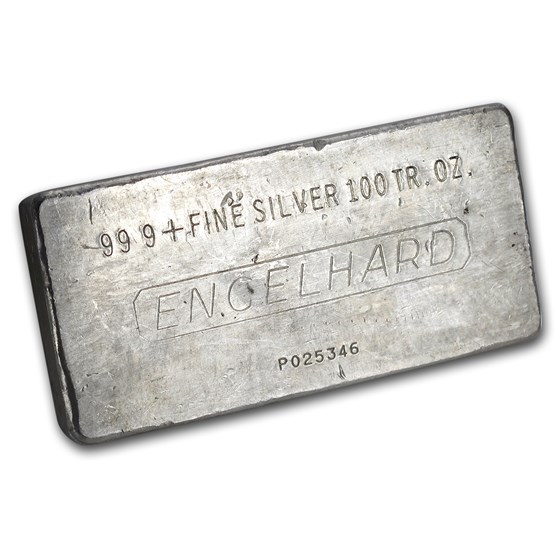 Buy 100 oz Silver Bar - Engelhard (Vintage/Poured) | APMEX