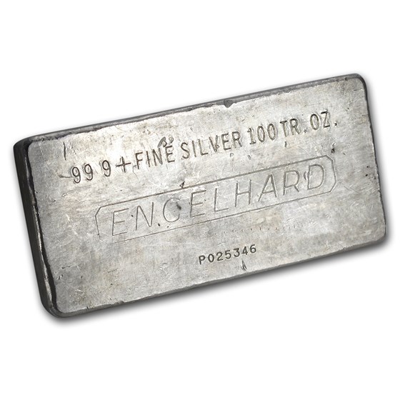 100 oz Silver Bar - Engelhard (Vintage/Poured)