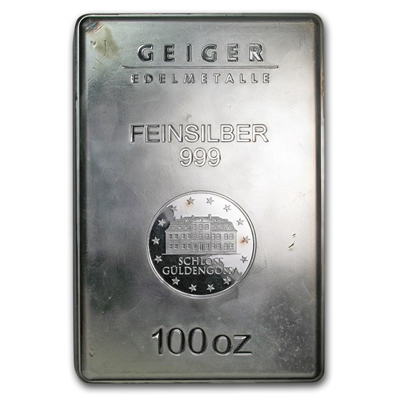 100 oz Silver Bar - Geiger (Security Line Series/Scruffy) 100 oz Silver Bar - Geiger (Security Line Series/Scruffy)