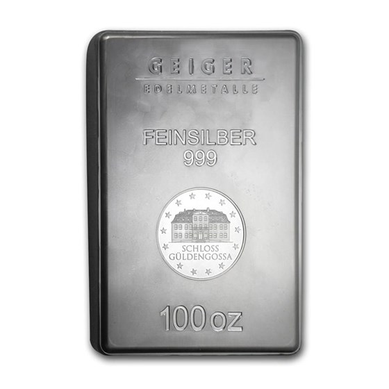 100 oz Silver Bar - Geiger (Security Line Series)