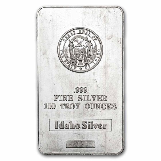 100 oz Silver Bar - Great Seal of the State of Idaho 100 oz Silver Bar - Great Seal of the State of Idaho