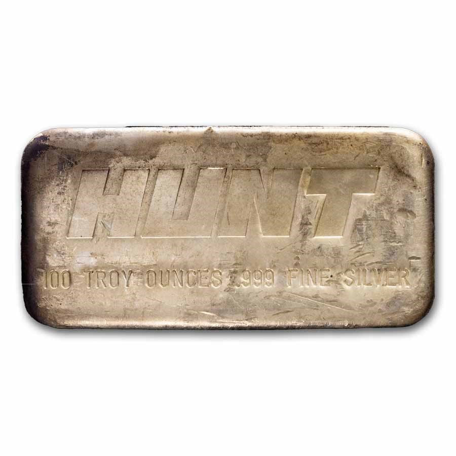 100 oz Silver Bar - Hunt