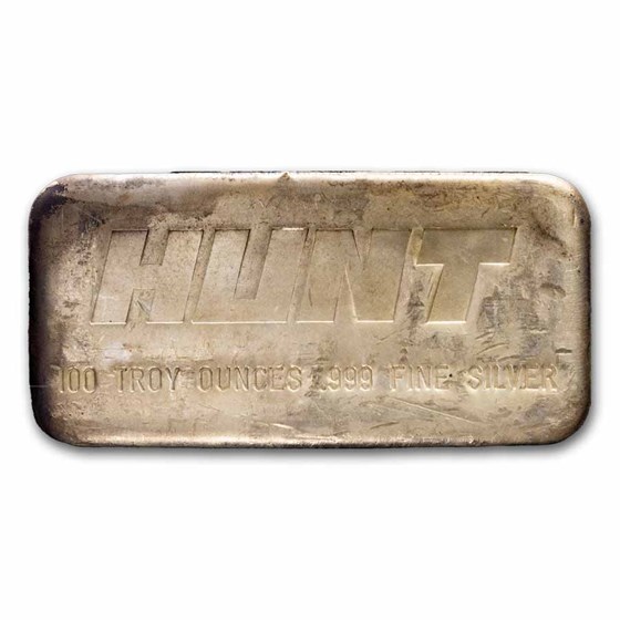 100 oz Silver Bar - Hunt 100 oz Silver Bar - Hunt