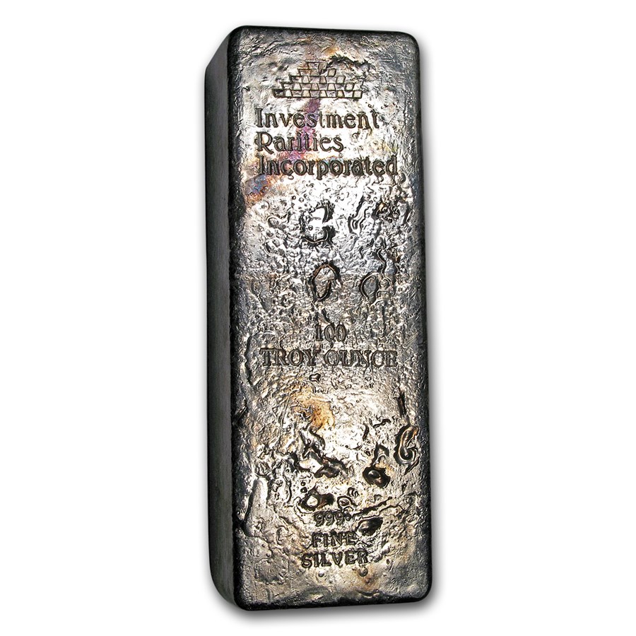 Buy 100 oz Silver Investment Rarities Poured Bar APMEX