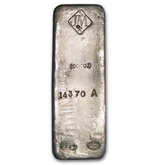 100 oz Silver Bar - Johnson Matthey (Canada, A Series Serial #)
