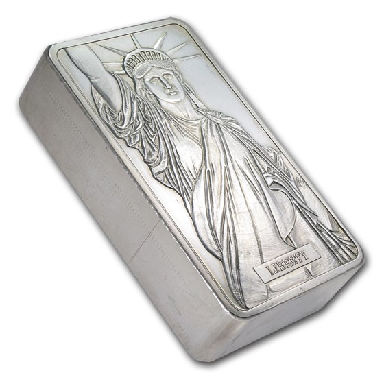 100 oz Silver Bar - Johnson Matthey (Statue of Liberty, MTB) 100 oz Silver Bar - Johnson Matthey (Statue of Liberty, MTB)