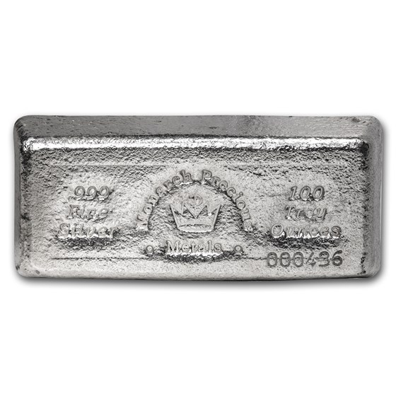100 oz Silver Bar - Monarch Precious Metals