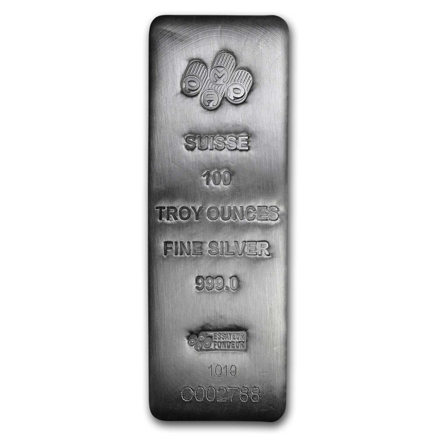 100 oz Silver Bar - PAMP Suisse (Serialized)