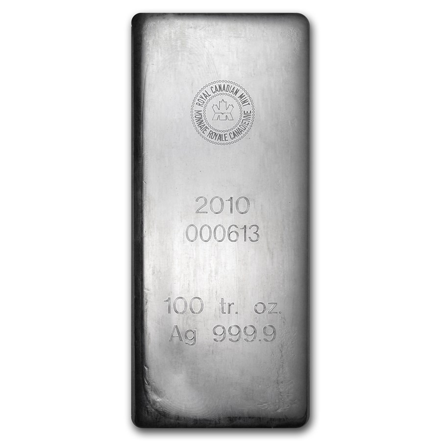 Buy 100 oz Silver Bar Royal Canadian Mint (2010/.9999 Fine) APMEX Buy 100 oz Silver Bar Royal Canadian Mint (2010/.9999 Fine) APMEX